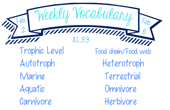 Weekly Vocabulary - 8.L.3.3 - Feb 2