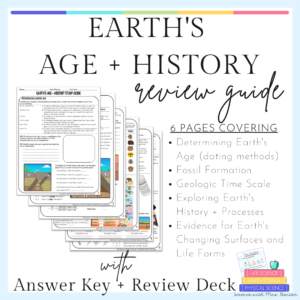Earth's Age and History Study Guide Review with Answer Key